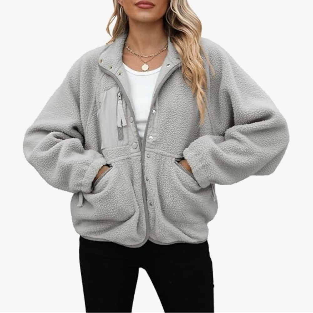 WOMENS GREY FLEECE JACKET